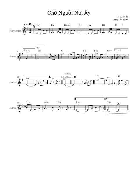 Chờ Người Nơi Ấy Sheet music for Piano, Harmonica (Solo) | Musescore.com