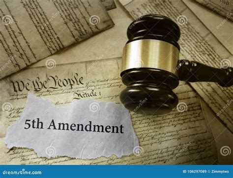 Fifith Amendment News Gavel Stock Image - Image of document, america ...