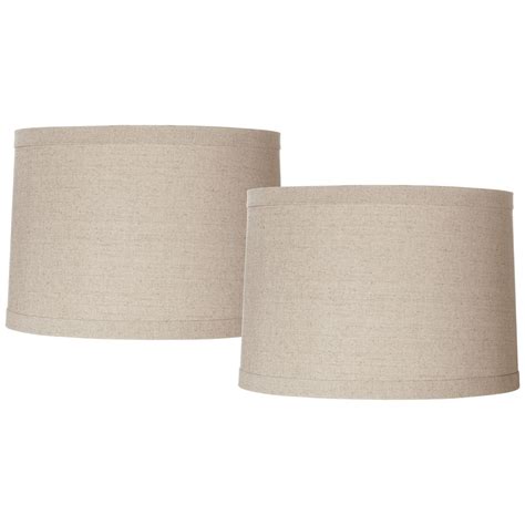 Springcrest Tapered Natural Linen Drum Lamp Shades Set Of 2 15 Top X 16 Bottom X 11 High