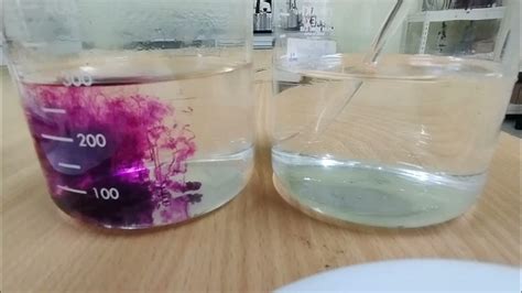 Diffusion In Liquids Using Potassium Permanganate Youtube