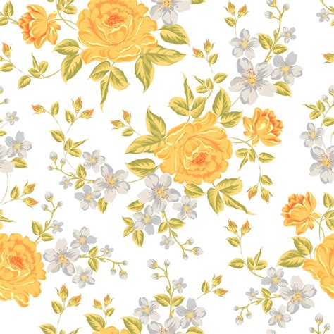 Fondo Con Flores Amarillas Vector Premium