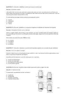 Prova De Biologia Avalia O Exerc Cios Gabarito Para Imprimir