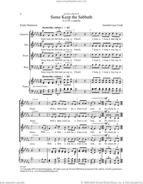 Some Keep The Sabbath Sheet Music For Choir Satb Soprano Alto Tenor