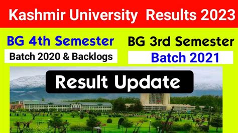 Kashmir University BG 3rd BG 4th Semester Batch 2020 2021 Result