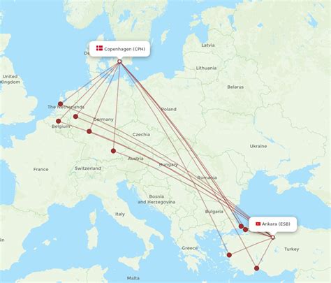 All Flight Routes From Ankara To Copenhagen Esb To Cph Flight Routes