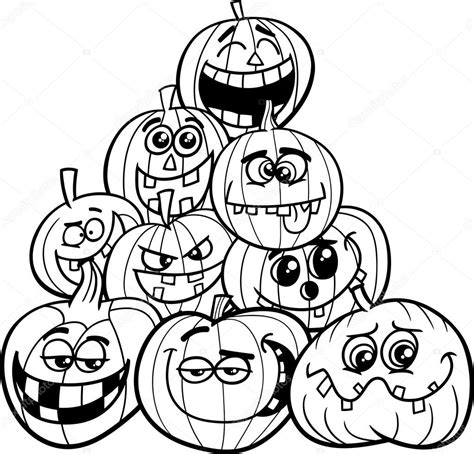 Dynie Halloween kolorowanki Stock Vector by ©izakowski 123505720