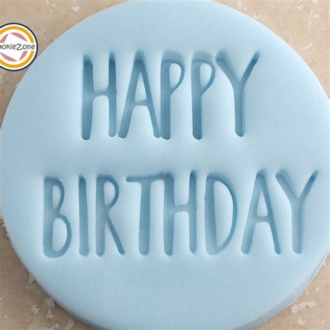 Happy Birthday Fondant Stamp Embosser Etsy