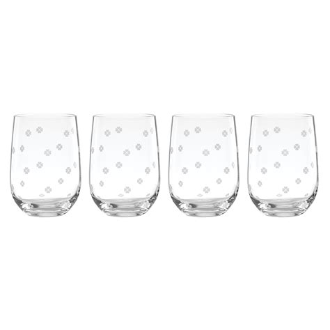 Kate Spade New York Lenox Spade Clover Stemless Wine Glass Set Of Four