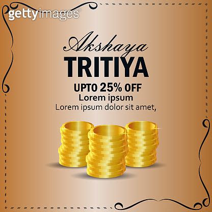 Realistic Vector Akshaya Tritiya Jewellery Sale Promotion With Gold