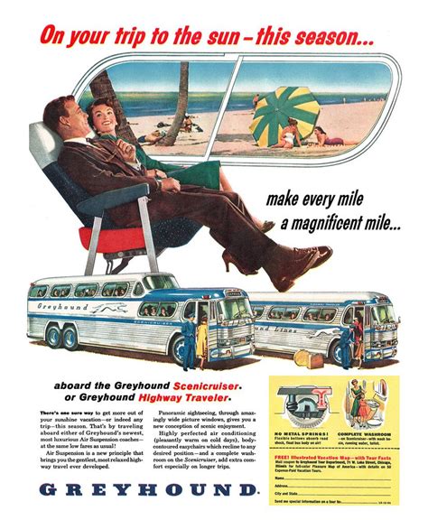 Greyhound bus vintage ad | Vintage travel posters, Greyhound, Greyhound bus