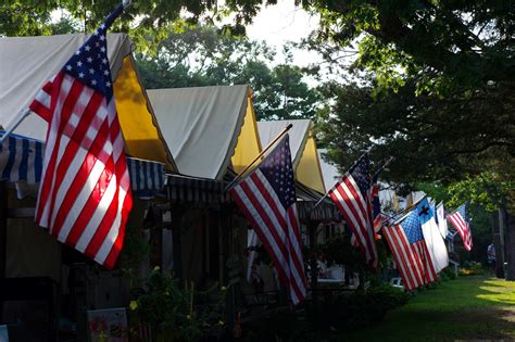 Tent city: displaying the colors in Ocean Grove. | M