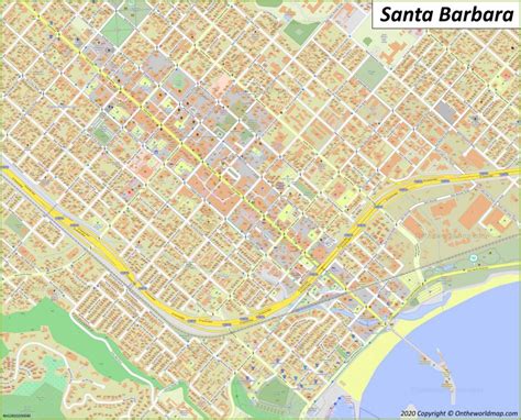 Downtown Santa Barbara Map - Ontheworldmap.com