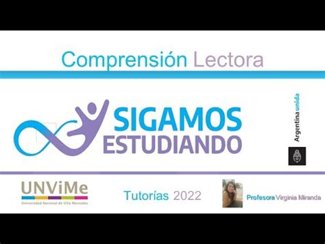 Tutorías de Comprensión Lectora Clase 1 La Comprensión de Textos