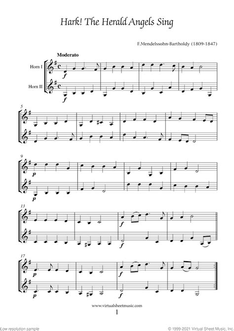 Easy Christmas Horn Duets Sheet Music Songs Carols PDF Collection 2