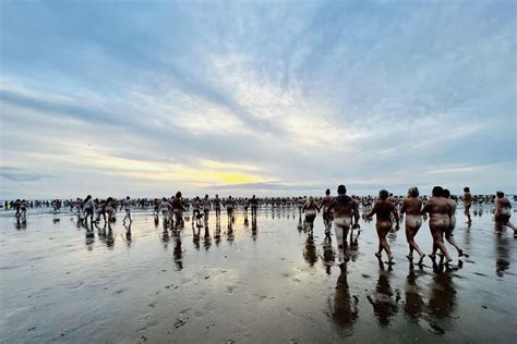 Record Number Of Naked Swimmers Take Part In The North East Skinny Dip