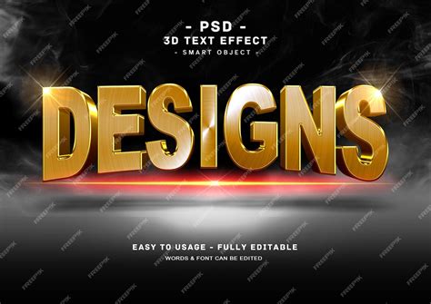 Premium Psd Designs 3d Golden Text Style Effect