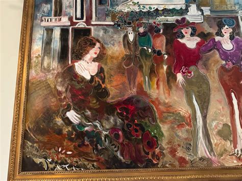 Bid Now Zule Moskowitz Cafe Society Scene Oil On Canvas Invalid