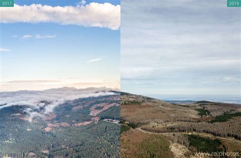 Before and After Der Brocken im Harz und der Borkenkäfer 2017 May 15