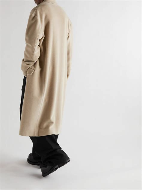 Balenciaga Oversized Brushed Alpaca And Wool Blend Coat Neutrals