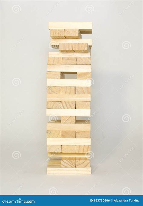 Close Up Blocks Wood Game Jenga Stock Photo Image Of Background