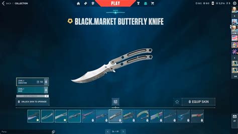 New Black Market Butterfly Knife In Game I Valorant Youtube