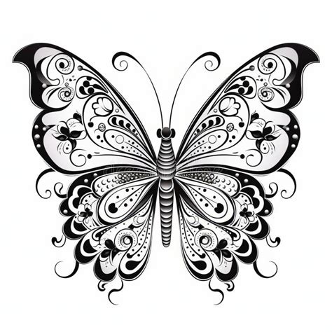 Butterfly Tattoo Designs in Black and White for Coloring Stock ...