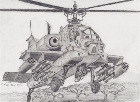 Apache Helicopter Sketch at PaintingValley.com | Explore collection of ...