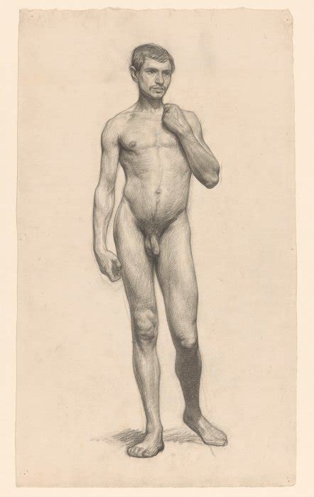 Standing Male Nude Seen From The Front By Jan Veth