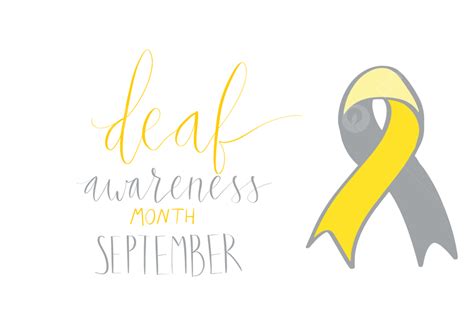 Deaf Awareness Month September Handwritten Calligraphy Ribbon Brush