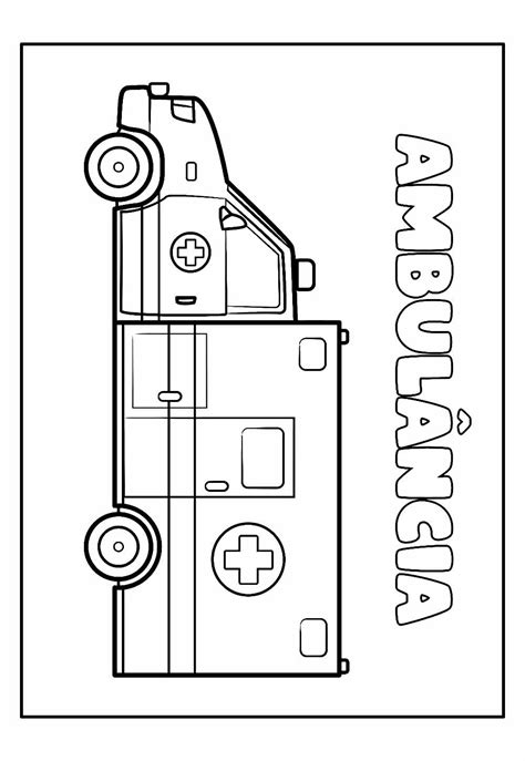 Desenhos de Ambulância para colorir Bora Colorir