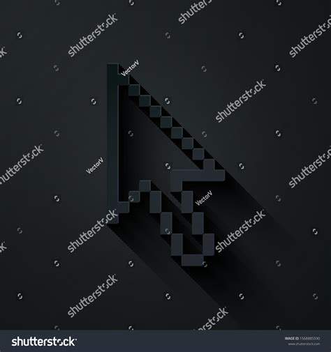 Paper Cut Pixel Arrow Cursor Icon Stock Vector Royalty Free