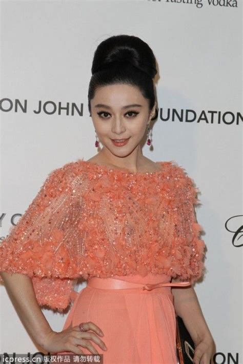 2013 85th Oscar Chinese Famous Actress Orange Exquisite Celebrity