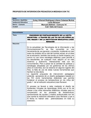 Calaméo Propuesta De Intervención Pedagógica Terminada Para Exponer