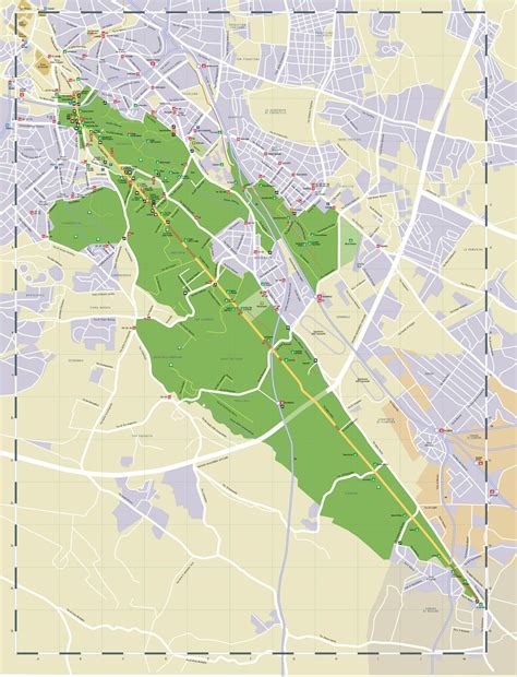 Parco Regionale dell'Appia Antica: Mappa di dettaglio