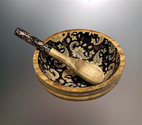 Paisley Mango Wood Serving Bowl Set Makerplace By Michaels