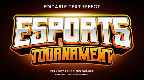 Premium Vector Esport Tournament 3d Editable Text Effect