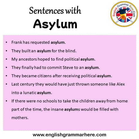 Sentences With Asylum Asylum In A Sentence In English Sentences For