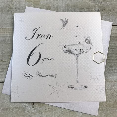 WHITE COTTON CARDS Glückwunschkarte Happy Anniversary zur Eisernen