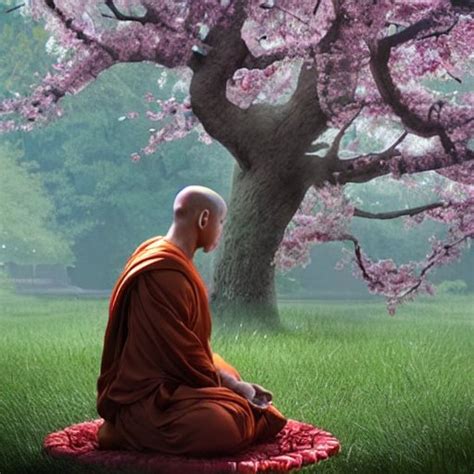 Stabilityaistable Diffusion · Asian Monk Warrior Meditating In Front