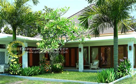 Desain Exterior 2 Rumah Villa Bali 1 Lantai Bapak Marvin Di Balikpapan