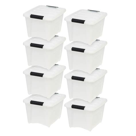 Iris 19 Quart Stack And Pull™ Box 8 Pack Pearl