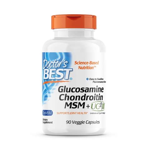 Doctor's Best Glucosamine, Chondroitin, MSM + UC-II, 90 Veggie Capsules ...