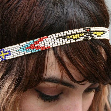 Native American Beaded Headbands Native Spirit 60s Beaded Thunderbird