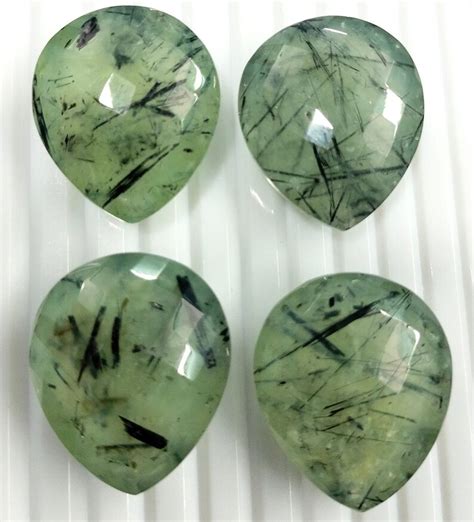 Buy AAA Quality Rutilated Prehnite Natural Gemstone Pear Shape Online