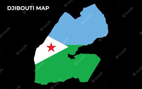 Premium Vector | Djibouti National Flag Map Design Illustration Of Djibouti Country Flag Inside ...