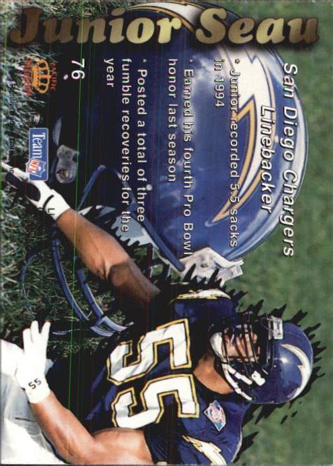 1995 Pacific Prisms Football Card 76 Junior Seau EBay