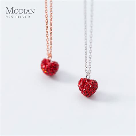 Modian New Collection 100 925 Sterling Silver Fashion Full Crystal Red