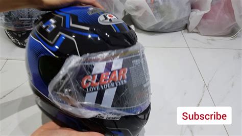 Helm Jpn Full Face F Black Blue Product Review Youtube