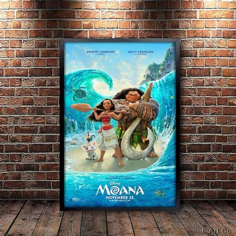 Moana Movie Poster Framed and Ready to Hang. - Etsy