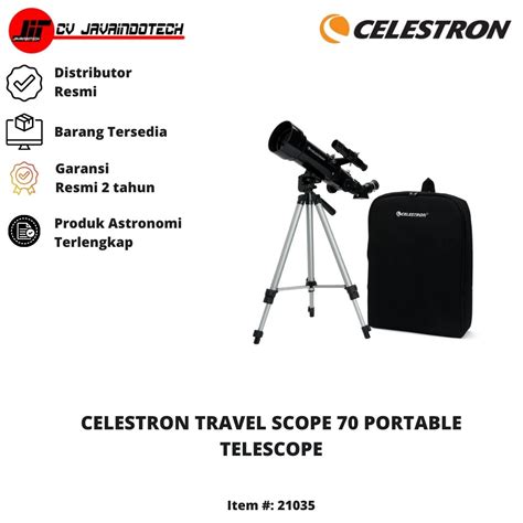 Celestron Travel Scope 70mm Refractor Telescope Kit Distributor Resmi